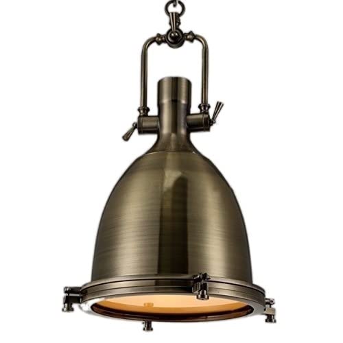 Lampe industrielle en fer métallique RLKHXBS avec diffuseur en verre givré dôme