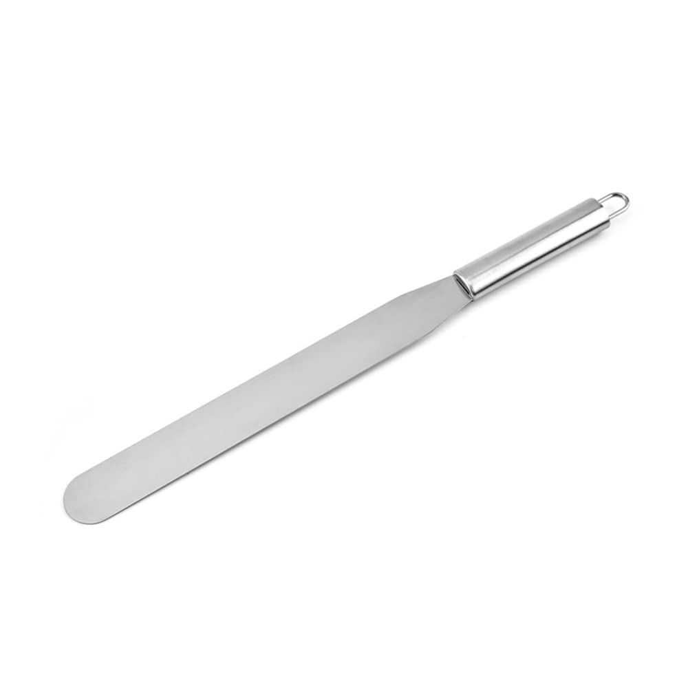 SEIWEI Cake Spatula Straight Palette Knives Smooth Icing Spatula Cupcake Cakes Decorating Home kitchen Baking Tool Silver (25.40cm/10inch)