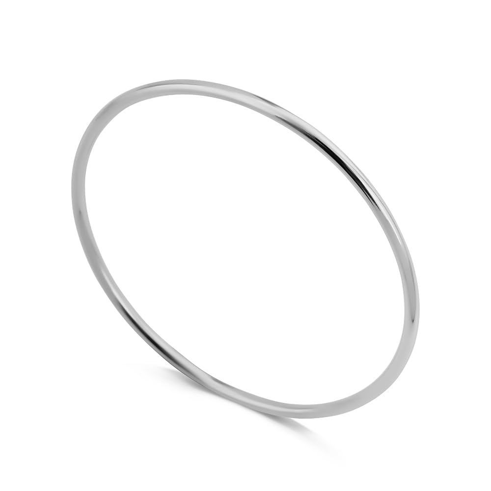 Plain Silver Round Bangle for Women - Gift for Girls & Women | Waterproof & Anti-Tarnish Bangle-image-10