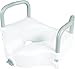 Carex 4.5 Inch Raised Toilet Seat with Arms, Supports Up to 300 lbs. Capacity, Elevating and Raising Toilet Seat Riser for Elderly and Handicap, Padded Armrests for Support, White