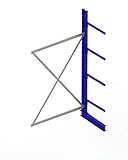 META KR AR IPE120 einseitig 2500 x 1300 x 600 RAL 5010 mit 4 Kragarmen je Ständer System leicht