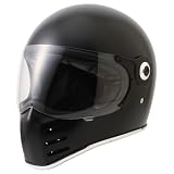 【RIDEZ(ライズ)】X フルフェイスヘルメット ブラック Lサイズ(59-60cm未満) ヘルメット バイク 標準シールド(クリア)付き ネオクラシック 流線型