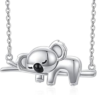 Koala Necklace 925 Sterling Silver Koala Bear Pendant Necklace Cute Animal Jewellery Koala Gifts for Women Girls Girlfriend