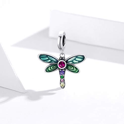 Cuentas de libélula brillante para pulsera personalizada de plata 925 5