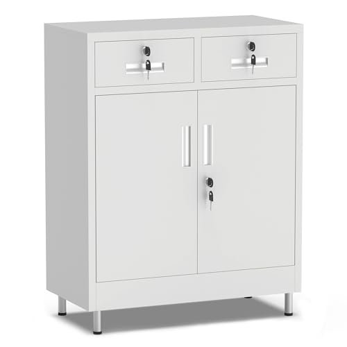 Metal Locking Storage Cabinet with Drawers
