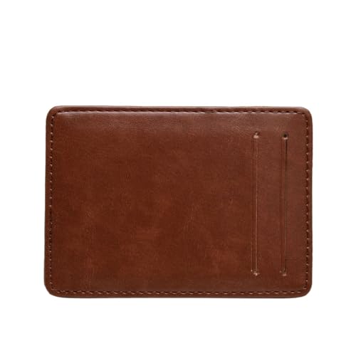 Womens wallet Men's Magic Wallet Elastic Band Wallet Mini Solid Color ID Card Clip Bank Credit Card Cover Men's(Brown)