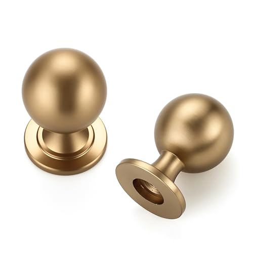 Ravinte Decor 12 Pack Champagne Bronze Cabinet Knobs Round Ball Knobs for Kitchen Cabinets Drawers 0.85 Inch