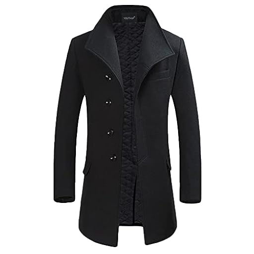 YOUTHUP Abrigos para Hombre Sobretodo de Invierno de Lana Trenca Abrigo Slim Fit Chaqueta, Negro(Diseño 1), M | Ya disponible en tu tienda friki favorita! En mundofriki.es!
