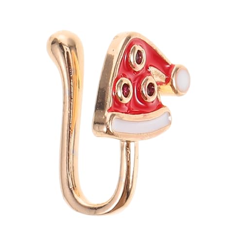 TENDYCOCO Christmas Series Nose Ring Fake Nose Faux Septum Nose Rings Nose Cuff Non Piercing Nose Hoop Nose Rings for Women Nose to Ear Septum Non Piercing False Nose Rings Copper