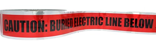 Image of Ideal Industries Detectable Underground Tape Caution Buried Electric Line Red, 3 in. x 1000 ft.