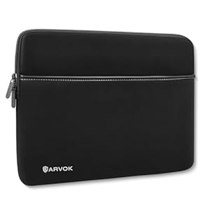 ARVOK 15 15.6 16 inch Laptop Sleeve for MacBook Air/Pro 15-16 inch, Notebook Computer Tablet Pouch Cover for HP/Dell/Lenovo/Asus/Acer/Sa... Water Resistant Neoprene Laptop Case with Pocket, Black