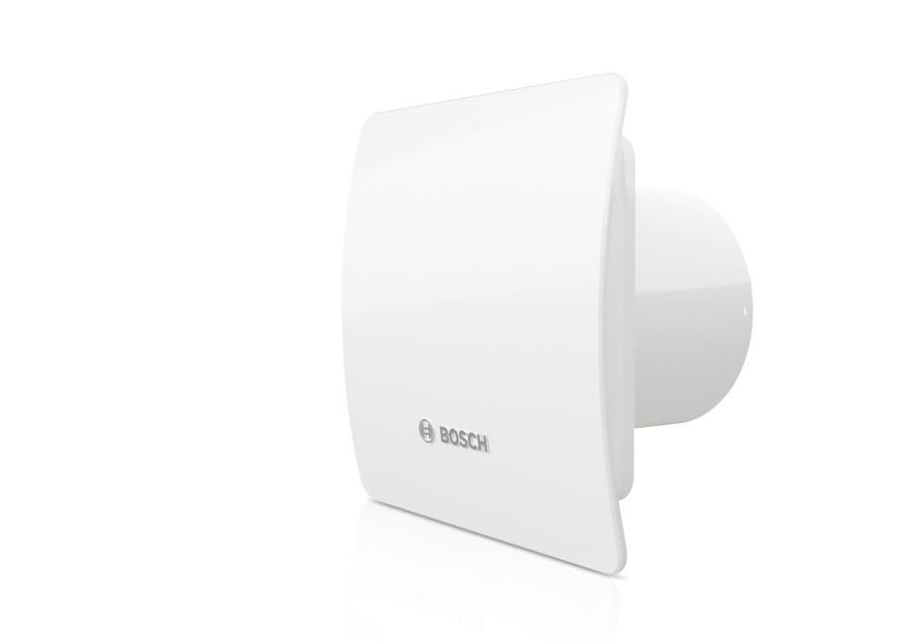 Bosch Extractor de baño 1500 100mm - Para la ventilación en el baño y WC, contra la humedad y el moho - Con activación mediante el interruptor de la luz - 100 mm de diámetro