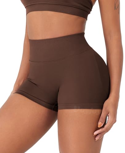 Image of VOYJOY Women Workout Impact Shorts 2.5 inch / 3.6 inch / 4.5 inch / 6 inch Scrunch Butt Booty | Tummy Control, High Waisted, Bike Short, Gentle Compression, for Women