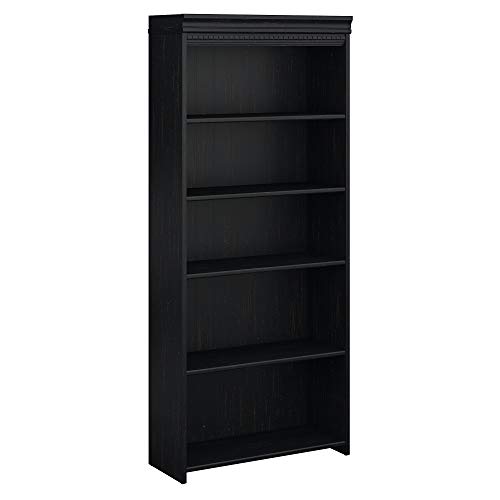 Bush Furniture Fairview 5 Shelf Bookcase in Antique Black 30W x 12D x 69H