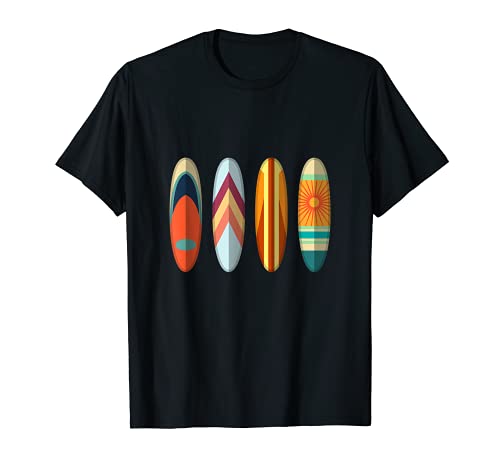 Retro Surfboard Surfing Beach Art Surfer Camiseta