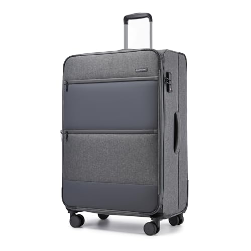 British Traveller Valise Soute de Grande Taille 79.5x49x32.5 cm 100L, Valise Souple et Extensible (+3.5cm - Légère et Résistante avec 4 Roues Silencieuses...