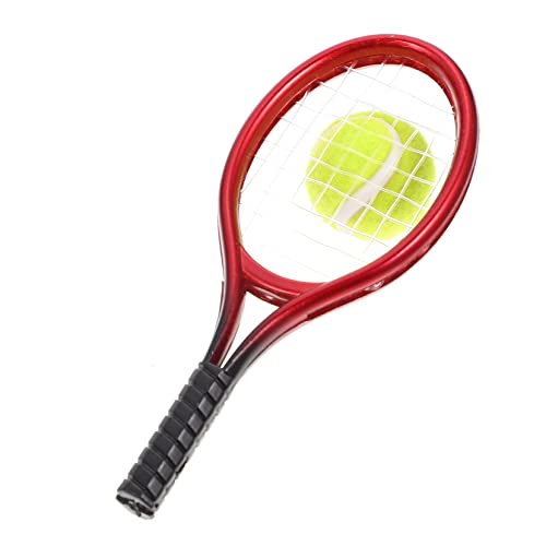 ifundom 1 Set racchetta da tennis casa delle bambole decorazione mini racchetta da tennis piccoli giocattoli modello tennis giocattoli per bambini portachiavi giocattolo mini-tennis torta