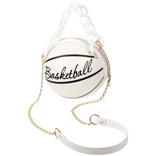 Bolso bandolera de baloncesto para niña en blanco, ideal para excursiones de camping y diario