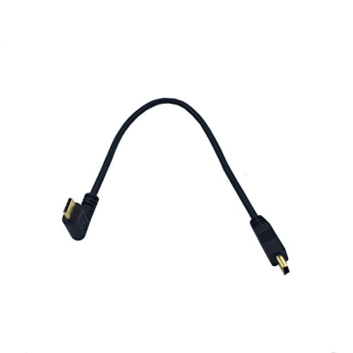 LARRITS 25cm USB 3.1 Type C To Mini USB Cable With 90 Degree Angle, Connect laptop/ computer with USB Type-C port (MacBook, Chromebook Pixel etc.) to a Mini B USB 2.0 enabled device (Camera, GPS etc)