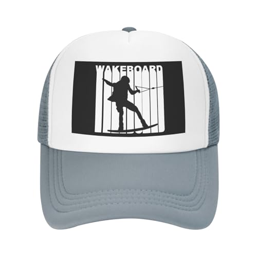 Silhouette Wakeboard Trucker Hat Snapback Mesh Baseball Cap Unisex2