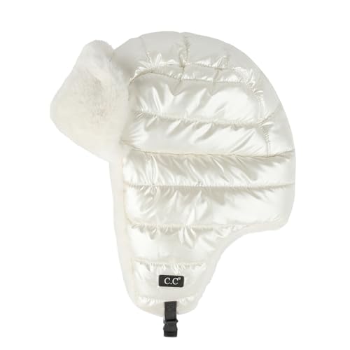 Funky Junque Puffer Trapper Hat - Ivory thumb #2