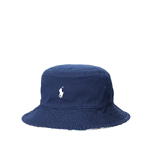 Polo Ralph Lauren Big Boys Reversible Cotton Oxford Bucket Hat (Navy(8001)/Multi, One Size (8-20)) #TOP1