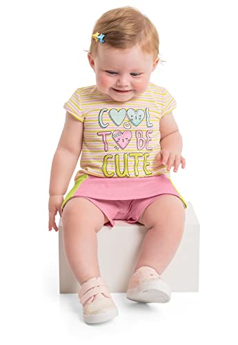 Conjunto Blusa e Short-Saia Bebê, Quimby, Bebê Menina, VERDE LIMAO, 01