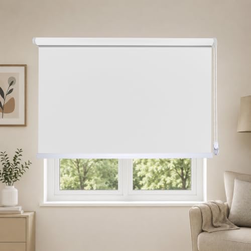 Image of 100% Blackout Roller Blind for Windows|Room Darkening & Privacy Protection Window Shade Blinds|Home, Bedroom, Living Room & Office|White, 2.5X10 Feet, Pack of 1