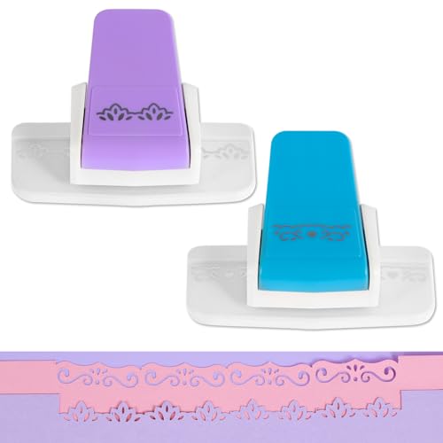 KTZCTPCA 2Pcs Border Punch, Paper Craft Puncher With Delicate Punch Pattern Edge, Ideal for Scrapbooking, Journaling, Card Making, Printmaking and More