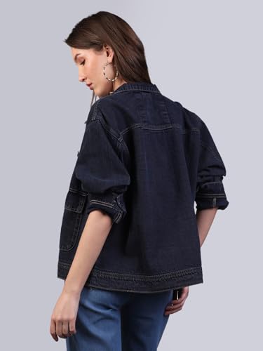 Image of Urbano Fashion Women's Relaxed Fit Full Sleeve Utility Denim Jacket