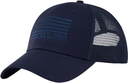 Image of TSSGBL USA Flag Trucker Hat - OSFM & XXL Big Head Fit, Adjustable Mesh Snapback American Patriotic Baseball Cap
