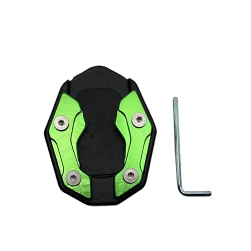 Extension béquille moto en aluminium robuste avec base élargie antidérapante verte