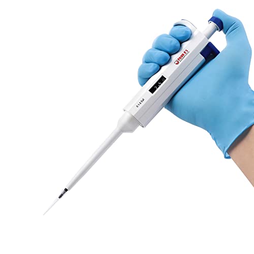 FOUR E'S SCIENTIFIC Single Channel Pipettor, Adjustable Variable Volume Micropipette High Accurate Pipettor for Laboratory (0.1-2.5uL)