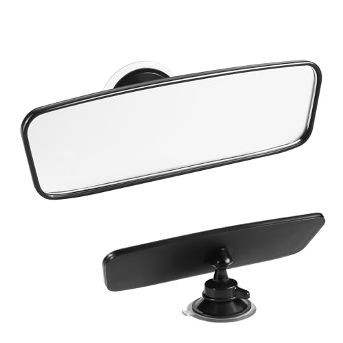 Espejo retrovisor universal para coche, con función de rotación de 360° y ventosa fuerte, 200 x 60 mm, espejo interior para coche, camión, SUV, furgoneta