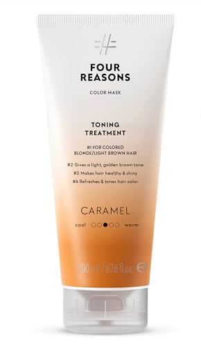 Four Reasons Haartönung Conditioner - Karamell - Natürliche Spülung und Intensivtönung für Haare - Semi permanente Haarfarbe in Braun - Intensive & Schonende Farben Tönung, 200 ml