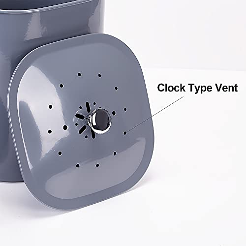 Nalati Nuovoo 1.3 Gal Compost Bin With Lid For Kitchen Countertop, Rust Proofw, Non Smell Filters (Grey) #TOP3