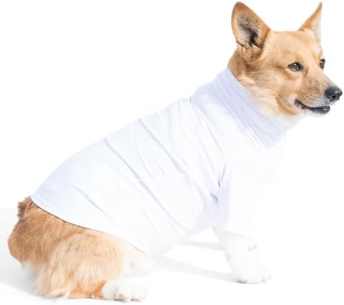 PlayaPup Dog Sun Shirt, USA Made (UPF 50+), True White, Medium