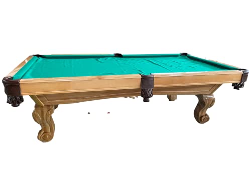 8 Ft. Turnierbillard Billardtisch mit 3cm starken Schieferplatten Billard Modell Nr.:14 Tuchfarbe Grün, Poolbillard Gestellfarbe: Natur – Bild 5