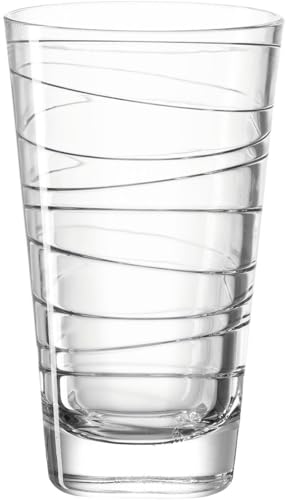 LEONARDO HOME Vario Struttura Trink-Gläser, 6er Set, spülmaschinengeeignete Wasser-Gläser, Glas-Becher mit Muster, Saftglas Getränke-Set,280 ml, 019450