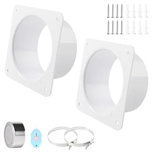 Httyht 2STK Lüftungsflansch mit Schlauchschellen Set