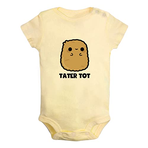 Image of iDzn Babies Unisex Tater Tot Funny Rompers Newborn Bodysuits Infant Jumpsuits 0-24 Months Kids Cotton Graphic Outfits