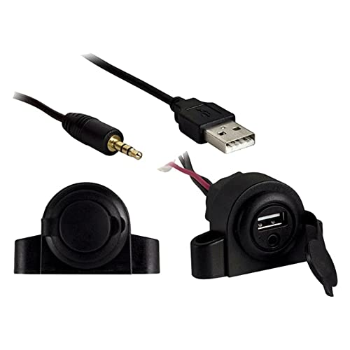 InstallBay 3.5Mm Aux Audio Input with USB Charge/Data Ext - Retail Pack