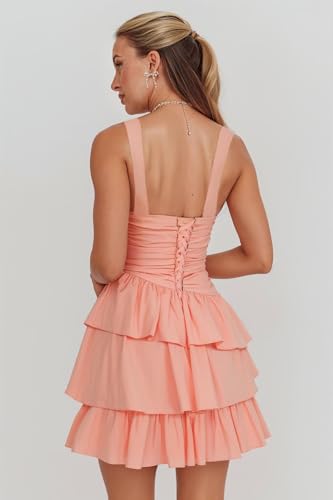 Women's Satin Square Neck Spaghetti Strap Homecoming Dresses Sexy 2025 Cocktail Dress Short DI2592