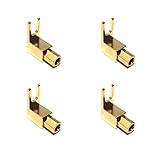 QMseller Speaker Cable Connector, Hi-end Banana to Spade Adapter Plug Speaker Cable Wire Right Angle Spade Fork and Binding Post Connector HiFi Gold (Pack of 4)