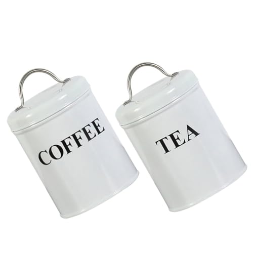 Ciieeo 3piezas Latas De Café y Latas De Té De Botes Metálicos Recipientes Portátiles Para Encimera De Cocina
