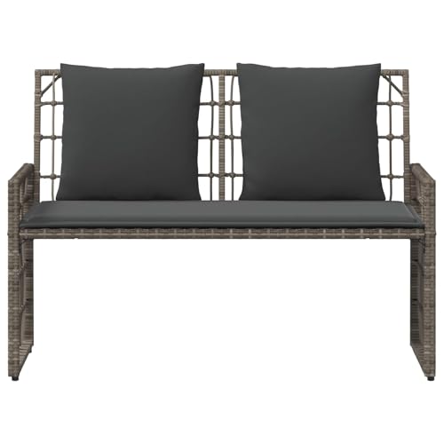 Banc de jardin résistant aux intempéries gris foncé avec dossier de terrasse