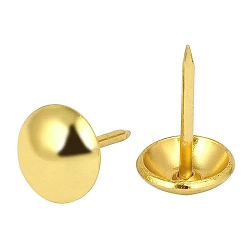30mm Gold Antique Upholstery Nails, Round Large-Headed Nail, Furniture Tacks for Furniture Cork Board Wooden Furniture Decorative DIY Projects 20Pcs (Gold, 1-3/16