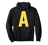 Letter A Yellow On Red Halloween Costume Party Pullover Hoodie