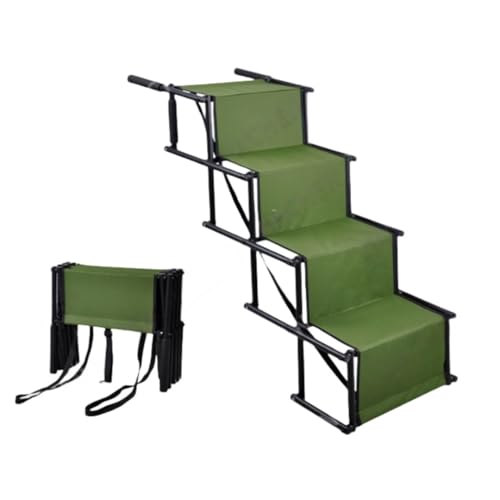 hybmszj ペットステップ ドッグステップ 折りたたみ式アルミ合金 犬用階段 トラック車用の犬用登山はしご 小型犬から大型犬までのペット用 ポータブルペットランプ 高齢犬 介護 耐荷重 80kg(160lb)まで保持 (4ステップ,ダークグレー)