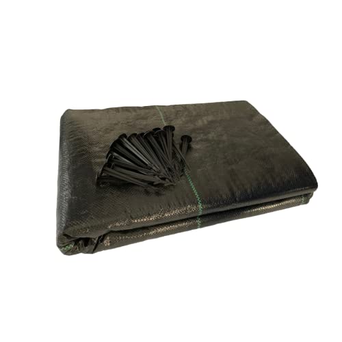 Yuzet Heavy Duty Weed Control Fabric, 1m x 50m, with 40 Free Pegs